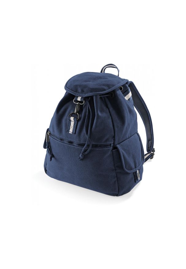 QUADRA - Plecak z płótna Quadra Vintage. Kolor: niebieski. Styl: vintage