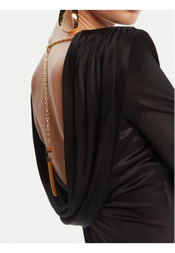 Elisabetta Franchi Sukienka wieczorowa AB-R10-56E2-V690 Czarny Regular Fit. Kolor: czarny. Materiał: wiskoza. Styl: wizytowy