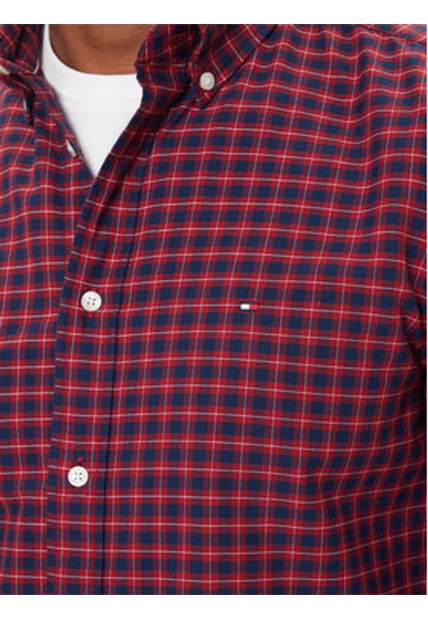 TOMMY HILFIGER - Tommy Hilfiger Koszula Heritage MW0MW40467 Czerwony Regular Fit. Kolor: czerwony. Materiał: bawełna