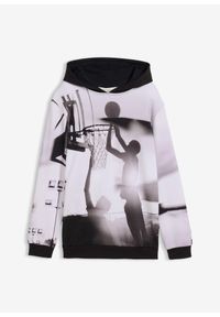 bonprix - Bluza z kapturem z miękkiej mieszanki bawełny. Typ kołnierza: kaptur. Kolor: szary. Materiał: bawełna. Styl: elegancki #1