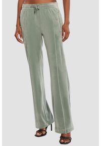 Juicy Couture - JUICY COUTURE Zielone damskie spodnie z cyrkoniami Tina, Rozmiar S. Kolor: zielony. Materiał: materiał #1