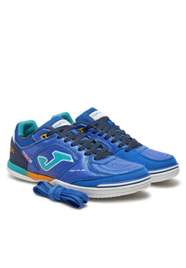 Joma Buty do piłki nożnej Top Flex Indoor TOPW2404IN Niebieski. Kolor: niebieski. Materiał: skóra