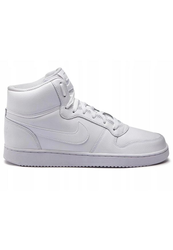 Nike - Buty na co dzień męskie NIKE EBERNON MID wysokie skóra. Okazja: na co dzień. Kolor: biały. Materiał: skóra
