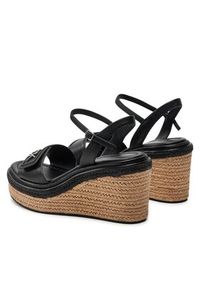 Calvin Klein Espadryle Wedge Sandal 50 Relock Lth HW0HW01963 Czarny. Kolor: czarny