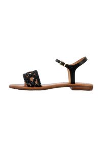 Geox - Sandały GEOX D SOZY S A - GOAT LEA Czarny. Kolor: czarny. Materiał: skóra. Sezon: lato