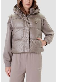 Guess - GUESS Beżowa damska kamizelka Padded Vest, Rozmiar L. Kolor: beżowy #1