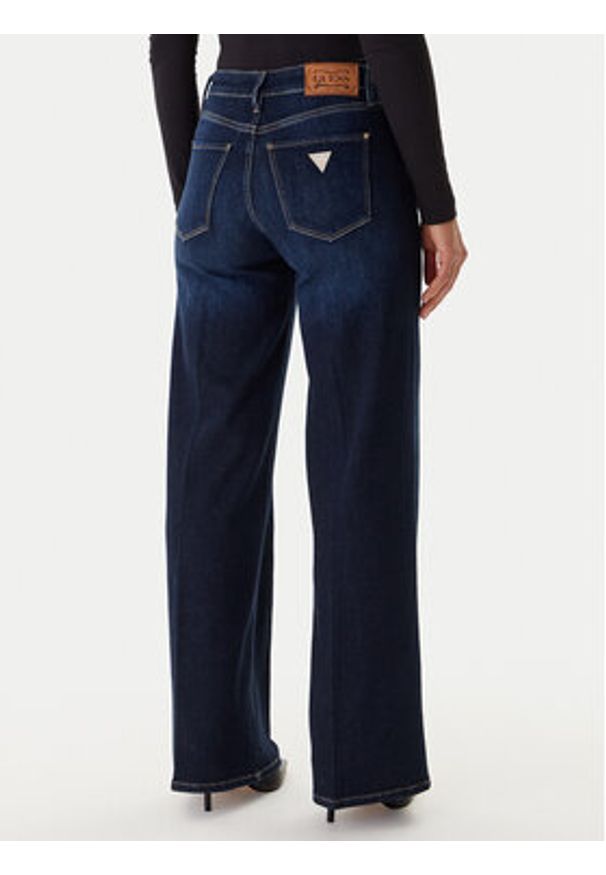Guess Spodnie palazzo W5BA96 D4U54 Beżowy Wide Leg. Kolor: beżowy. Materiał: bawełna