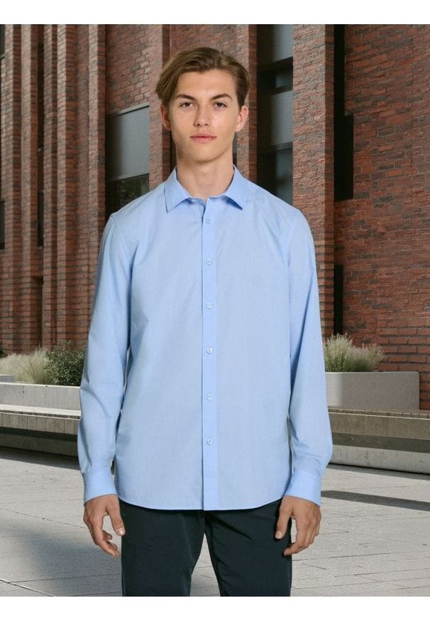 Sinsay - Koszula slim fit - błękitny. Kolor: niebieski