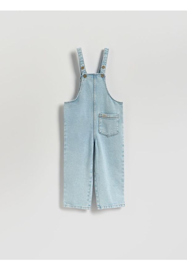 Reserved - Jeansowy kombinezon - niebieski. Kolor: niebieski. Materiał: jeans