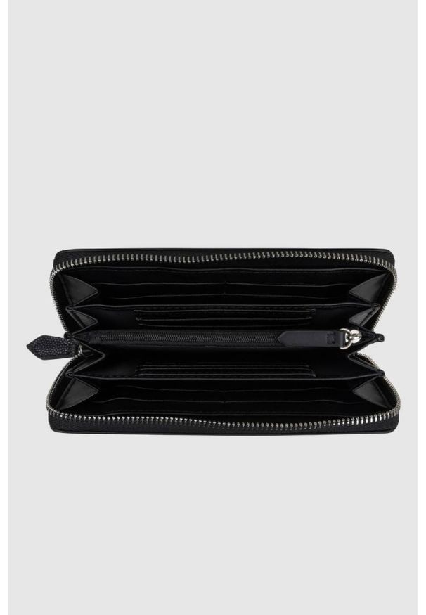Valentino by Mario Valentino - VALENTINO Duży czarny portfel Divina Zip Around Wallet. Kolor: czarny