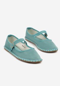 Renee - Zielone Balerinki Espadryle z Przeszyciami i Paskiem Firionea. Okazja: na co dzień. Zapięcie: pasek. Kolor: zielony. Sezon: lato. Styl: elegancki, casual #5