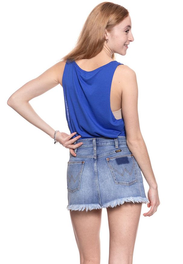 Wrangler - WRANGLER T SHIRT DAMSKI B&Y KABEL TANK NAUTICAL BLUE W726LF7V2 112130931. Długość rękawa: na ramiączkach. Wzór: nadruk