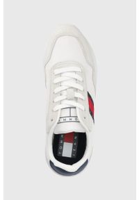 Tommy Jeans buty kolor biały. Nosek buta: okrągły. Zapięcie: sznurówki. Kolor: biały. Materiał: guma