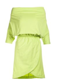Renee - Limonkowa Sukienka Aquaneh. Typ sukienki: proste, dopasowane. Długość: mini #4