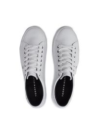 TOMMY HILFIGER - Tommy Hilfiger Sneakersy Essential Leather Sneaker FM0FM02157 Biały. Kolor: biały. Materiał: skóra #8