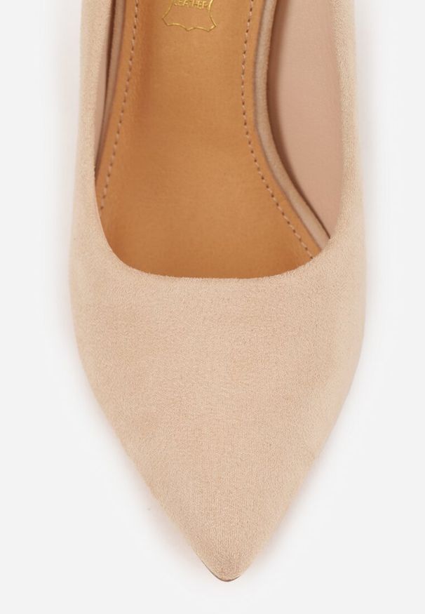Renee - Beżowe Szpilki Vices z Wkładką ze Skóry Naturalnej Innatia. Okazja: do pracy, na wesele, na spotkanie biznesowe, na co dzień, na ślub cywilny. Kolor: beżowy. Materiał: skóra. Obcas: na szpilce. Styl: elegancki, biznesowy, casual, wizytowy