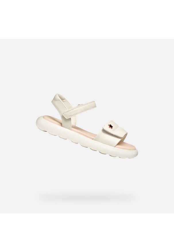 Geox - Sandały GEOX J SANDAL PUFFYPOP GI Beżowy. Kolor: biały. Materiał: syntetyk. Sezon: lato