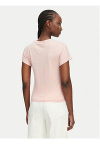 TOMMY HILFIGER - Tommy Hilfiger T-Shirt WW0WW48702 Różowy jasny Slim Fit. Kolor: różowy. Materiał: bawełna #4