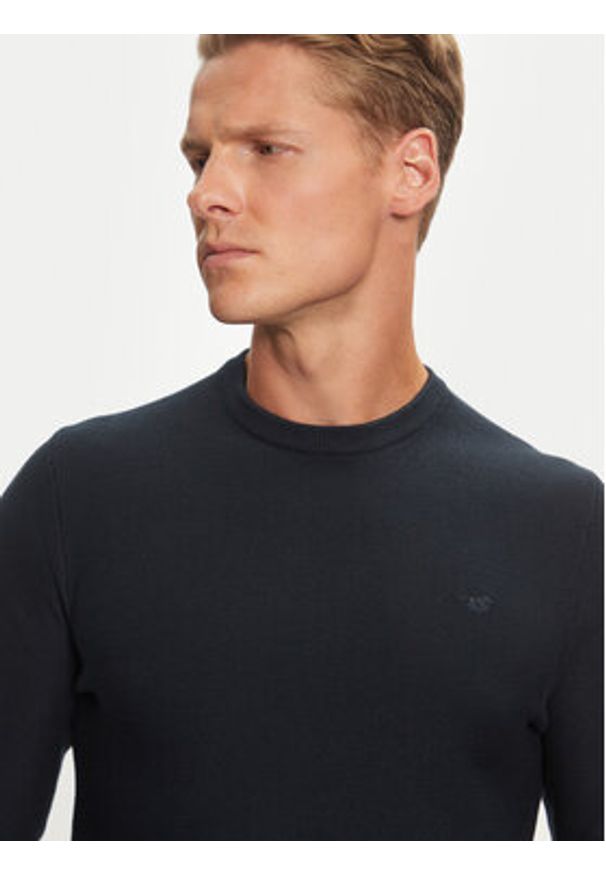 Mustang Sweter Elliot 1014688 Granatowy Regular Fit. Kolor: niebieski. Materiał: bawełna