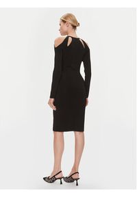 Karl Lagerfeld - KARL LAGERFELD Sukienka koktajlowa 240W1331 Czarny Regular Fit. Typ kołnierza: dekolt w karo. Kolor: czarny. Materiał: wiskoza. Styl: wizytowy #6