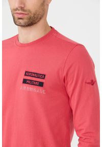 Aeronautica Militare - AERONAUTICA MILITARE Różowy męski longsleeve bawełniany. Kolor: różowy. Materiał: bawełna. Długość rękawa: długi rękaw #6