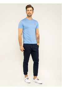 Polo Ralph Lauren T-Shirt 710740727 Błękitny Slim Fit. Typ kołnierza: polo. Kolor: niebieski. Materiał: bawełna #3