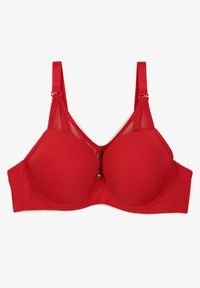 Renee - Czerwony Biustonosz w Typie Full Cup z Odpinanymi Ramiączkami Firfedi. Kolor: czerwony. Materiał: koronka. Rodzaj stanika: odpinane ramiączka