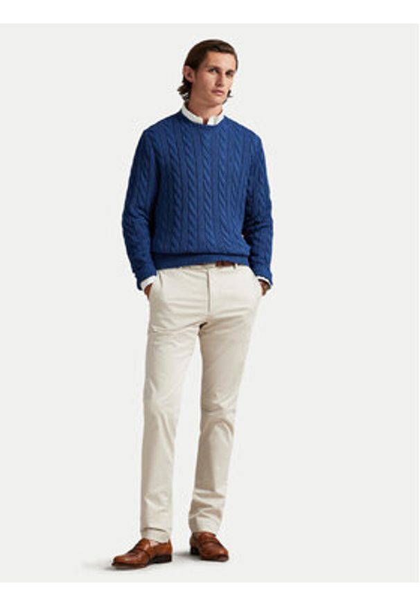Polo Ralph Lauren Sweter 710775885532 Granatowy Regular Fit. Typ kołnierza: polo. Kolor: niebieski. Materiał: bawełna