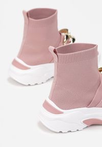 Renee - Różowe Sneakersy Calothe. Wysokość cholewki: za kostkę. Kolor: różowy. Materiał: materiał. Szerokość cholewki: normalna