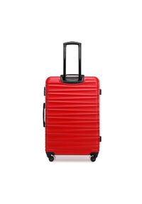 Wittchen - Duża walizka z ABS-u z żebrowaniem czerwona. Kolor: czerwony. Materiał: guma #8