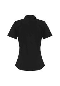 PREMIER - Damska Bawełniana Popelinowa Koszula Z Krótkim Rękawem. Kolor: czarny. Materiał: bawełna. Długość rękawa: krótki rękaw. Długość: krótkie #2