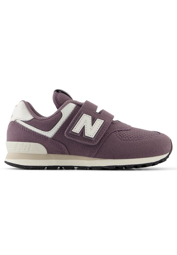 Buty dziecięce New Balance PV574LCE – fioletowe. Zapięcie: rzepy. Kolor: fioletowy. Materiał: materiał, syntetyk, guma. Szerokość cholewki: normalna. Model: New Balance 574. Sport: turystyka piesza