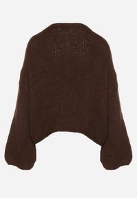 Born2be - Brązowy Kardigan z Dodatkiem Wełny i Wiskozy o Nietoperzowym Kroju Tiaravia. Okazja: na co dzień. Kolor: brązowy. Materiał: wełna, wiskoza. Styl: klasyczny, casual, elegancki #6