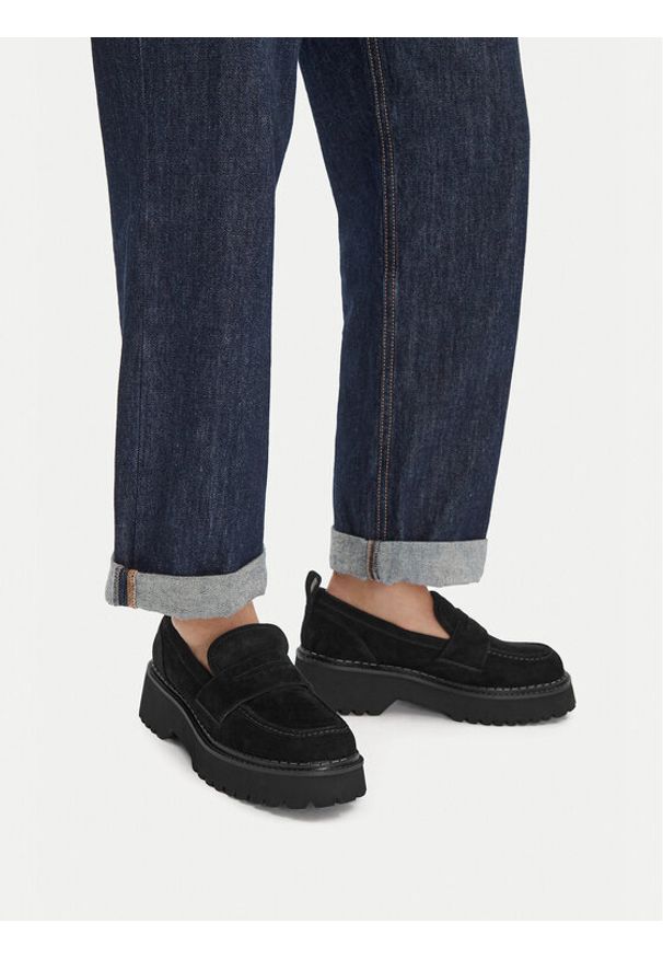 Badura Loafersy EO-ARYA-LT017-1 Czarny. Kolor: czarny. Materiał: skóra, zamsz