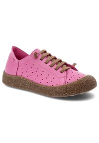 Ravini - Półbuty damskie Revini, ze skóry naturalnej licowej ażurowa cholewka sznurowanie wygodna podeszwa casual, różowe, 1301-1. Okazja: na co dzień. Zapięcie: sznurówki. Kolor: różowy. Materiał: skóra. Szerokość cholewki: normalna. Wzór: ażurowy. Styl: casual #1