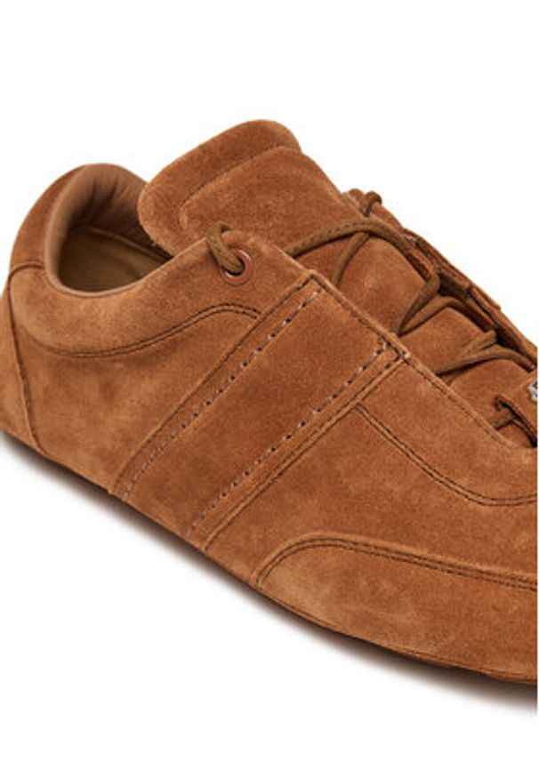 BOSS Sneakersy Roxanne 50547962 Brązowy. Kolor: brązowy. Materiał: skóra