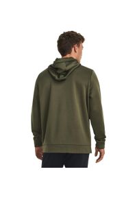 Bluza z kapturem Under Armour Fleece Full-Zip Hoodie, Mężczyźni. Typ kołnierza: kaptur. Kolor: zielony. Materiał: materiał, poliester. Sport: fitness