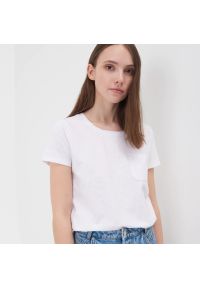Sinsay - Koszulka basic - Biały. Kolor: biały #1