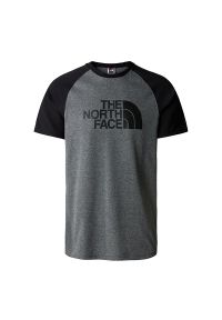 Koszulka The North Face Raglan Easy T937FVJBV - szara. Kolor: szary. Materiał: bawełna. Długość rękawa: raglanowy rękaw. Wzór: nadruk. Sezon: lato