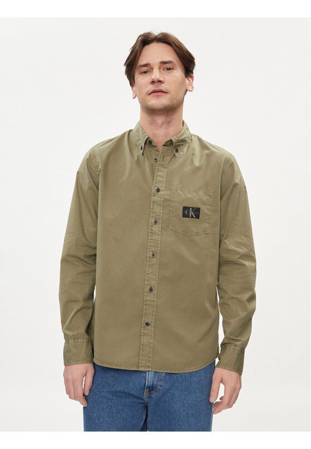 Calvin Klein Jeans Koszula J30J325772 Zielony Regular Fit. Kolor: zielony. Materiał: bawełna