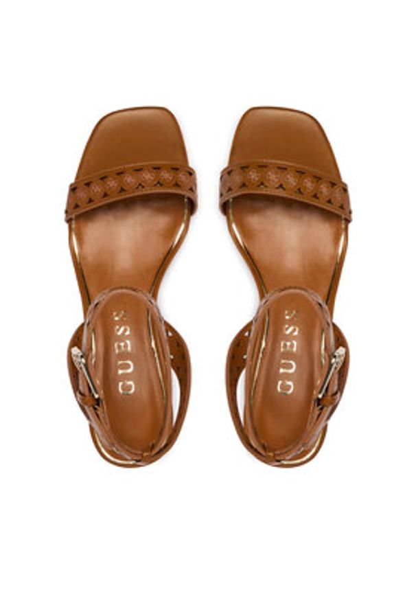 Guess Sandały FLJNE2 LEA03 Brązowy jasny. Kolor: brązowy. Materiał: skóra