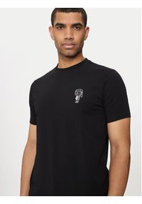 Karl Lagerfeld - KARL LAGERFELD T-Shirt 755400 Czarny Regular Fit. Typ kołnierza: dekolt w karo. Kolor: czarny. Materiał: bawełna #5
