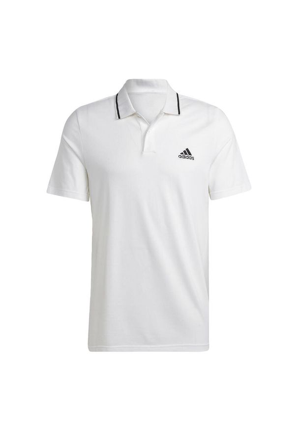 Adidas - Essentials Piqué Small Logo Polo Shirt. Typ kołnierza: polo. Kolor: biały. Styl: klasyczny