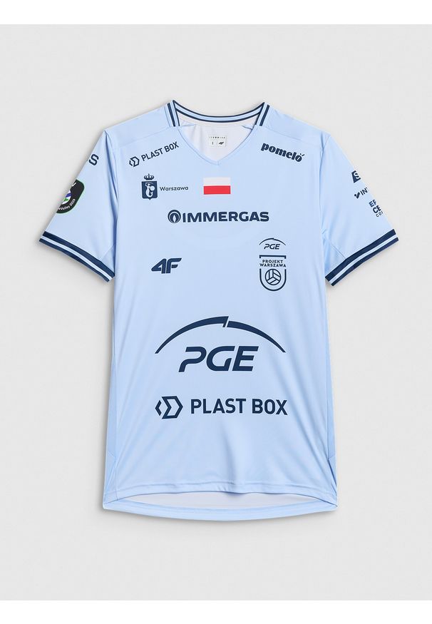 4f - 4F Koszulka meczowa replika domowa z sezonu 2025/26 męska 4F x Projekt Warszawa - niebieska L. Okazja: do domu. Kolor: niebieski. Materiał: dzianina, materiał. Wzór: nadruk. Styl: sportowy