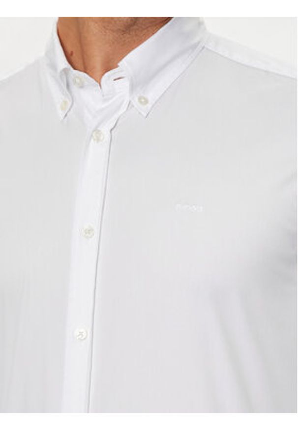 BOSS - Boss Koszula Roan 50520291 Biały Slim Fit. Kolor: biały. Materiał: bawełna