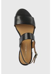 Emporio Armani sandały skórzane X3P770.XF636.00002 damskie kolor czarny. Zapięcie: klamry. Kolor: czarny. Materiał: skóra. Obcas: na obcasie. Wysokość obcasa: niski #4