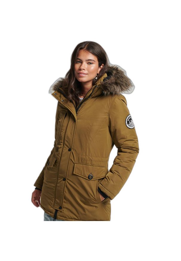 Parka damska Superdry Ashley Everest. Kolor: zielony. Długość rękawa: długi rękaw