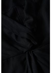 mango - Mango sukienka z domieszką lnu jero mini prosta. Okazja: na co dzień. Kolor: czarny. Materiał: len. Długość rękawa: krótki rękaw. Typ sukienki: proste. Styl: casual. Długość: mini #7