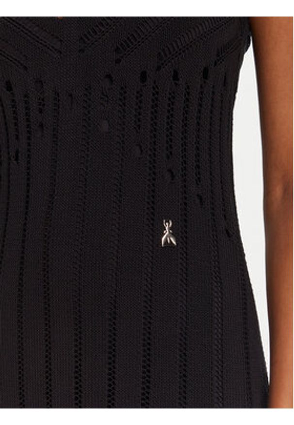 Patrizia Pepe Sukienka dzianinowa 2A2916/K260-K103 Czarny Regular Fit. Kolor: czarny. Materiał: bawełna