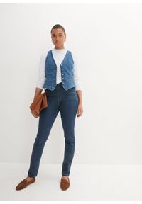 bonprix - Jegginsy high-waist z wygodnym paskiem. Stan: podwyższony. Kolor: niebieski #2